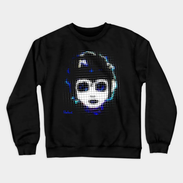 Ocular Alice Low-Bit Space Girl by Backout Design Crewneck Sweatshirt by Blackout Design